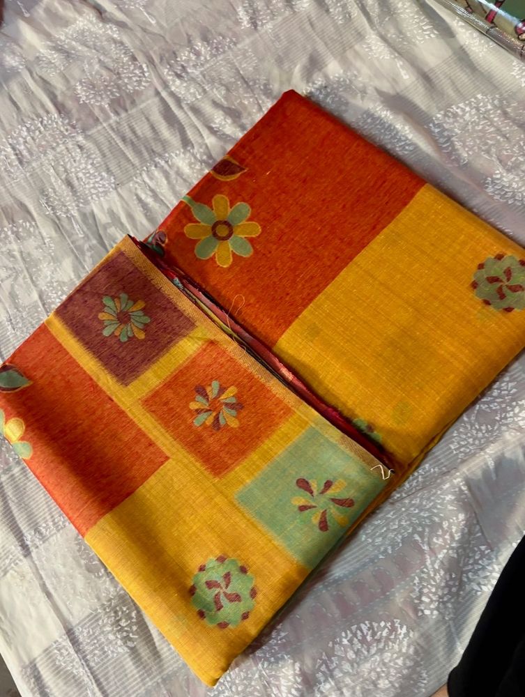 New Vibrant Cotton Saree with Blouse (Women’s