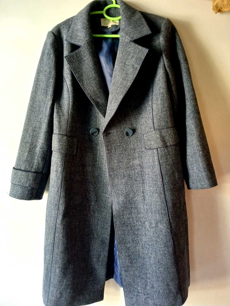Elegant Bluish Grey Trench Coat