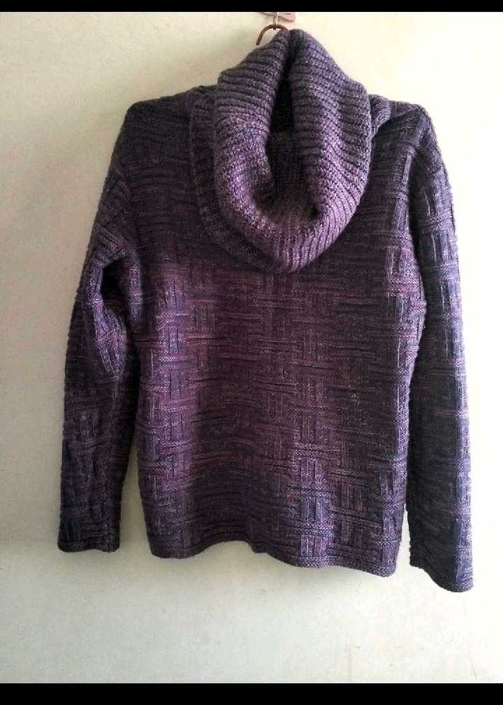 purple cowl neck pullover