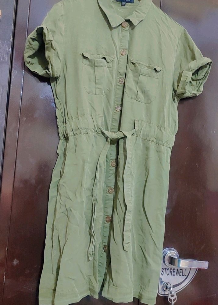Light Olive Dress For Girl Or Woman 36-38 Bust