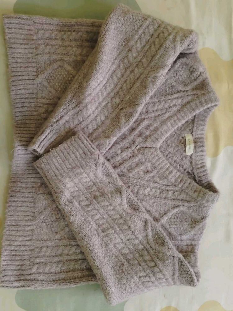 Lavender Cable Knit Sweater