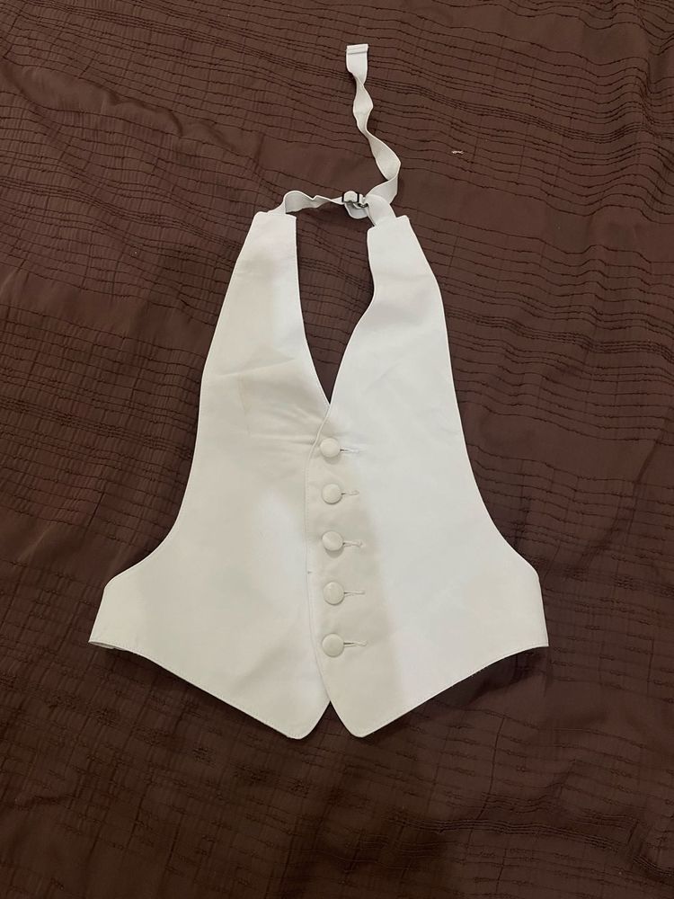 Elegant White Halter Vest