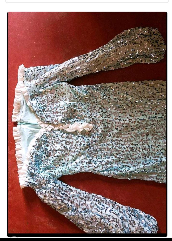 Sparkly Sequin Dress with Ruffle Detail