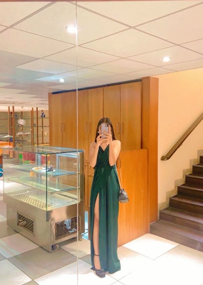 green maxi dress