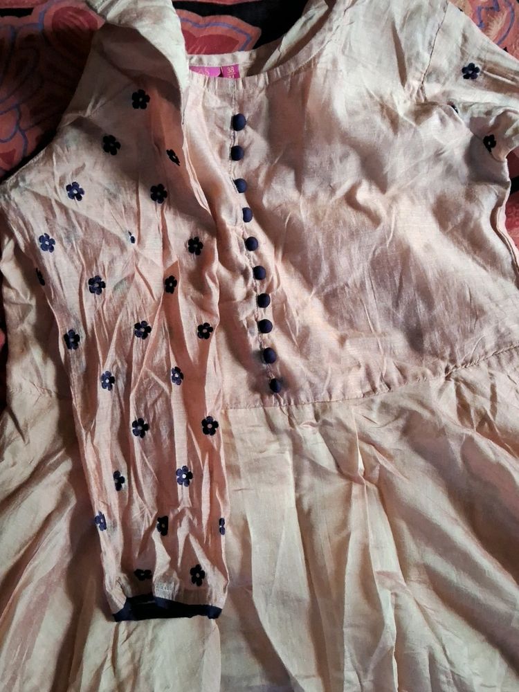 Today Offer!Beige Kurta Only One Time Used