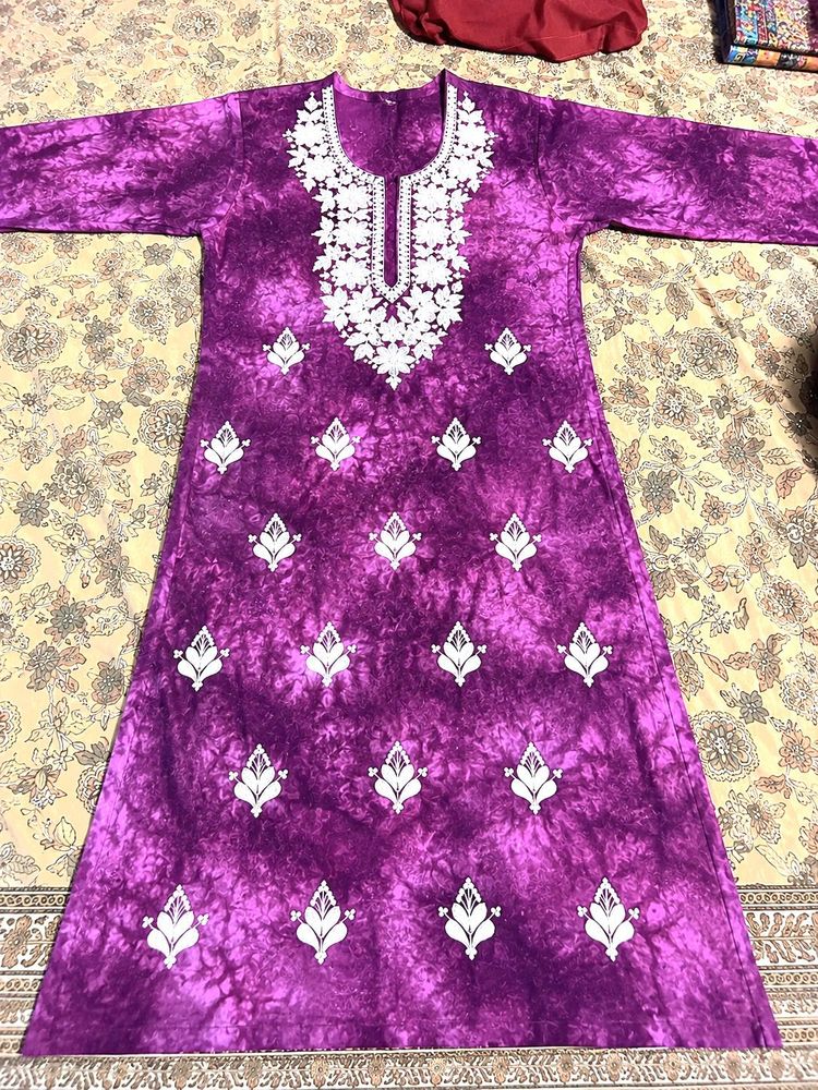 Beautiful Purple Embroidered Kurta