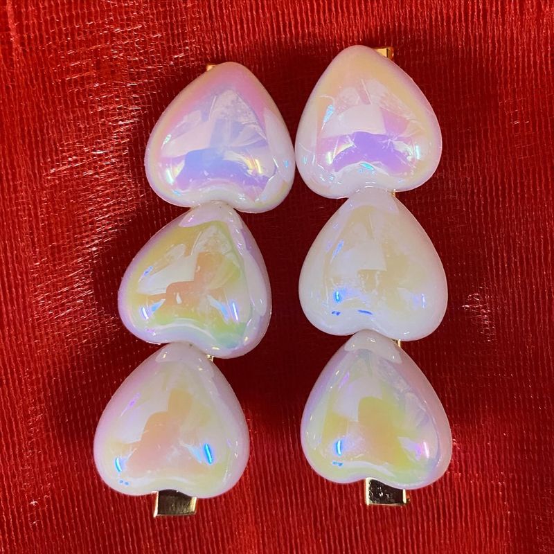 Heart Shaped Pearl Hairclips