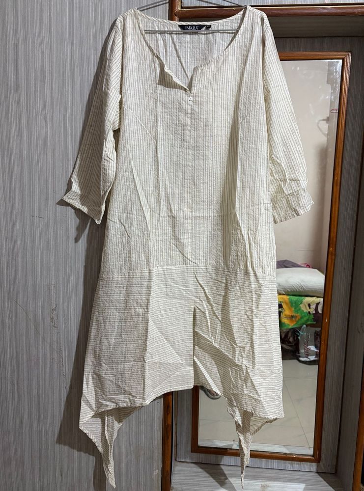 Offwhite Front Slit Kurta