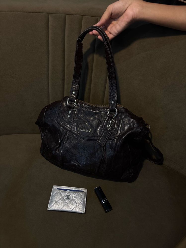 Coach Black Leather Shoulder Bag