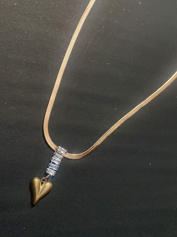 Antitarnish Rosegold Heart Snakechain