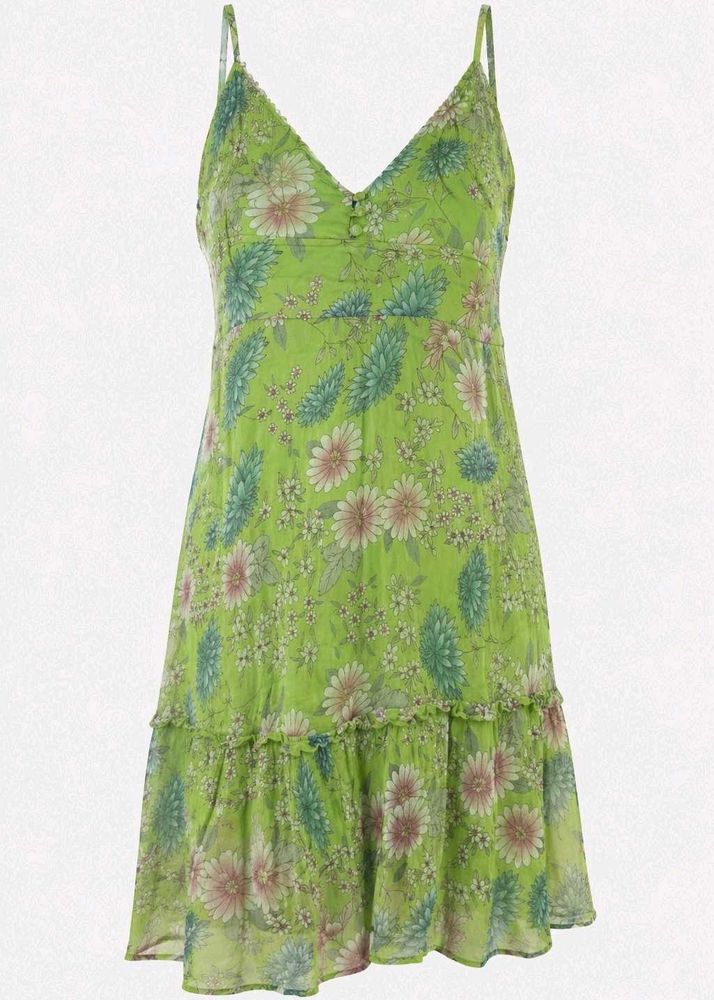 Green Floral Mini Dress