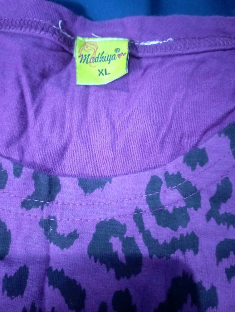 Purple Leopard Print Tee