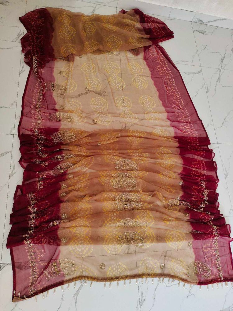 Elegant Bandhani Saree