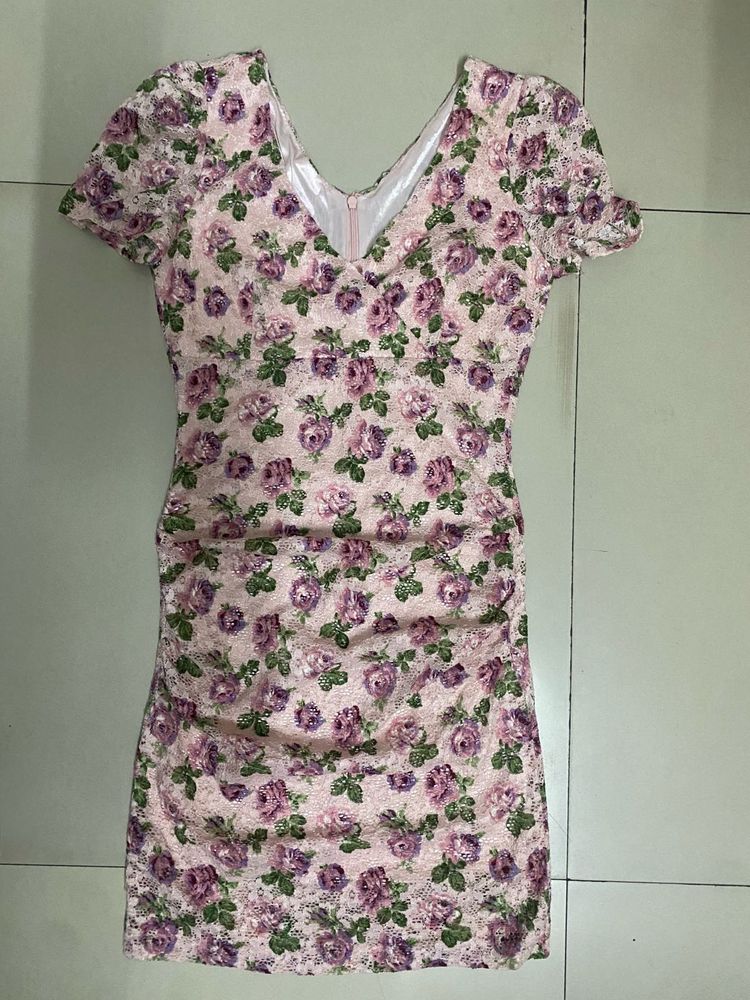 Floral Lace Mini Dress