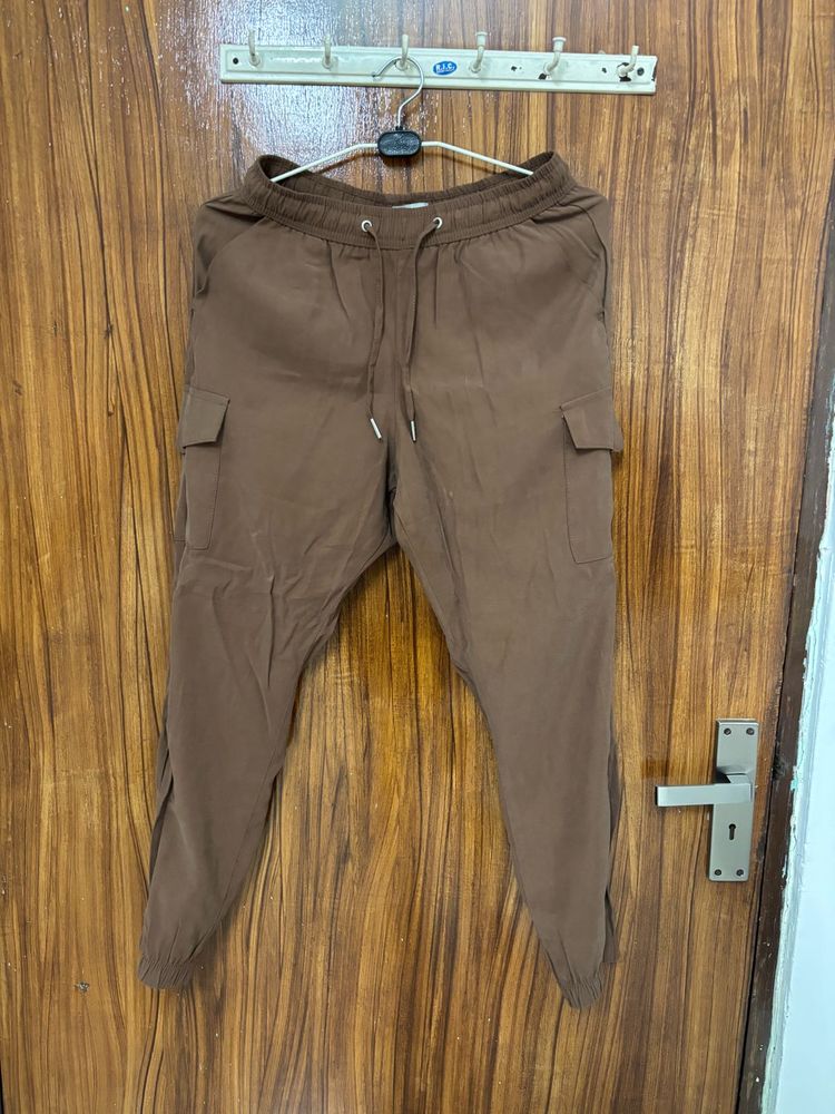 Brown Cargo Jogger Pants