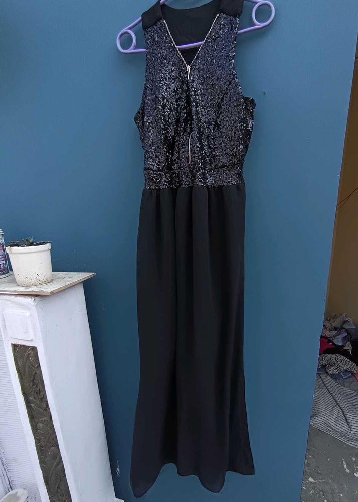 Elegant Black Maxi Party Dress
