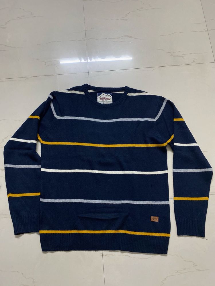 Roadster Men's Striped Knit Sweater