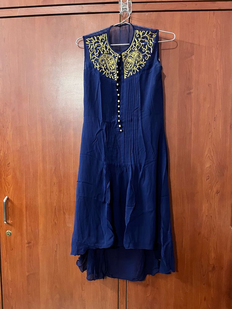 Party Wear Royal Blue Kurta