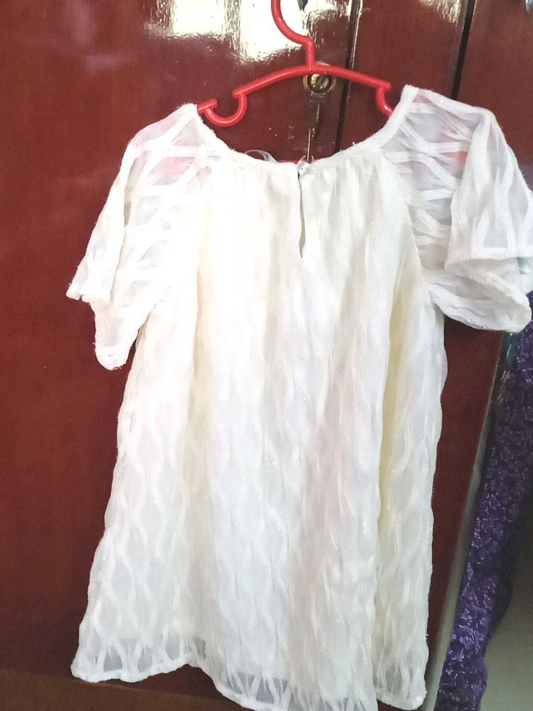 White Sheer Sleeves top for 6-8yrs