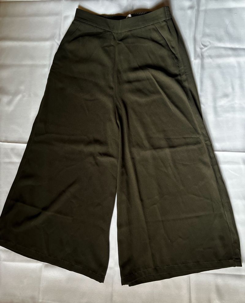 Olive Green Wide Leg Pants