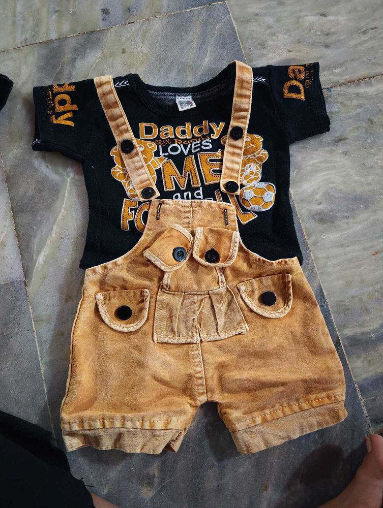Cute Baby Overalls Set