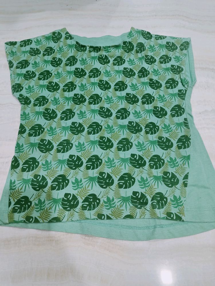 Tropical Leaf Print T-Shirt