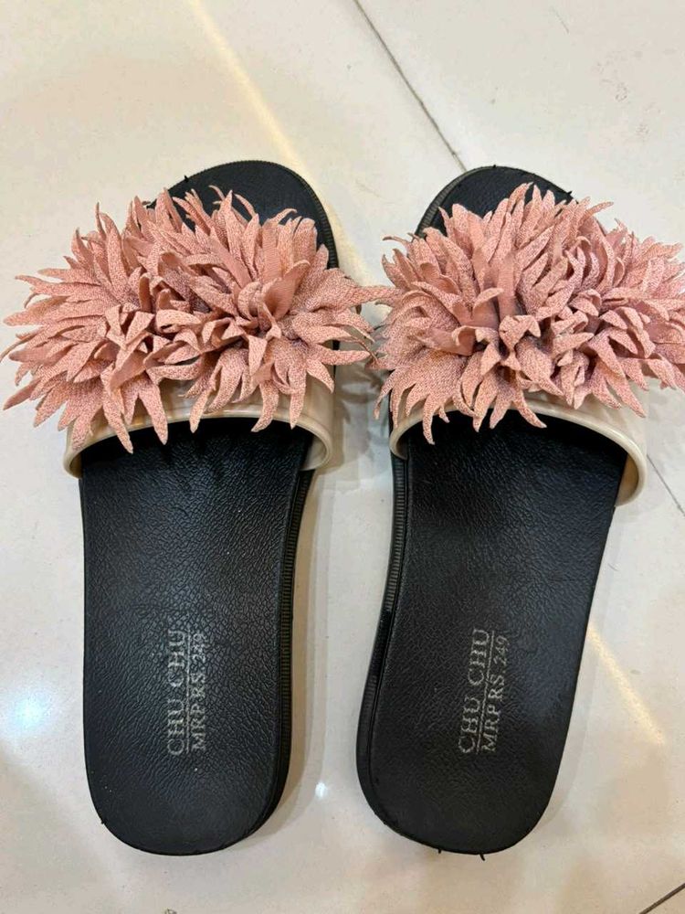 Charming Pink Flower Slides
