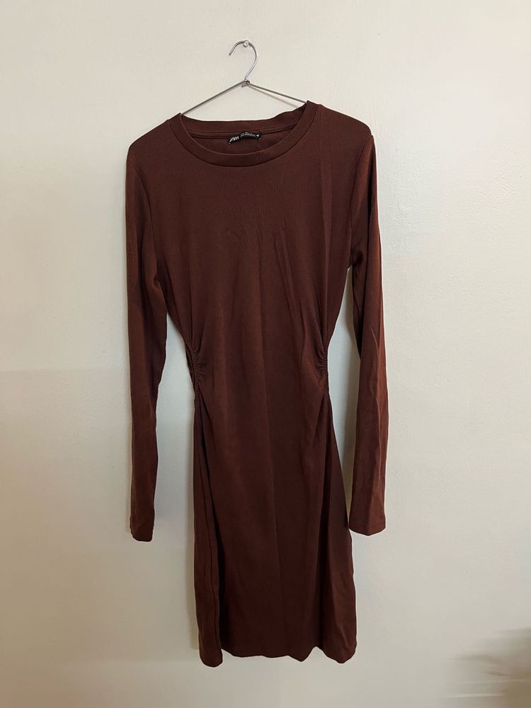 Zara Long Sleeve Ruched Dress