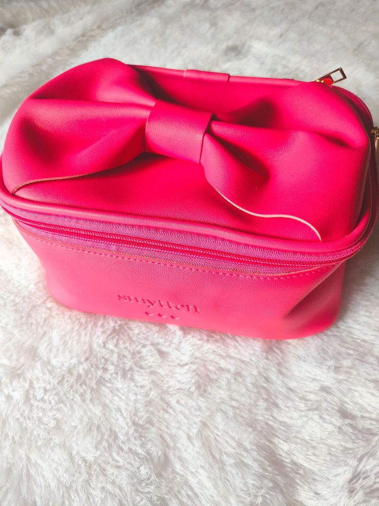 Makeup Organiser BOW BAG (hot pink)