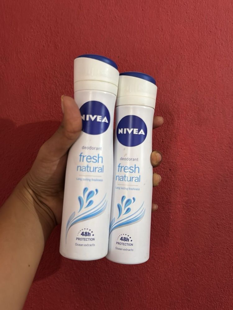 NIVEA Fresh Natural Deodorant Spray x2