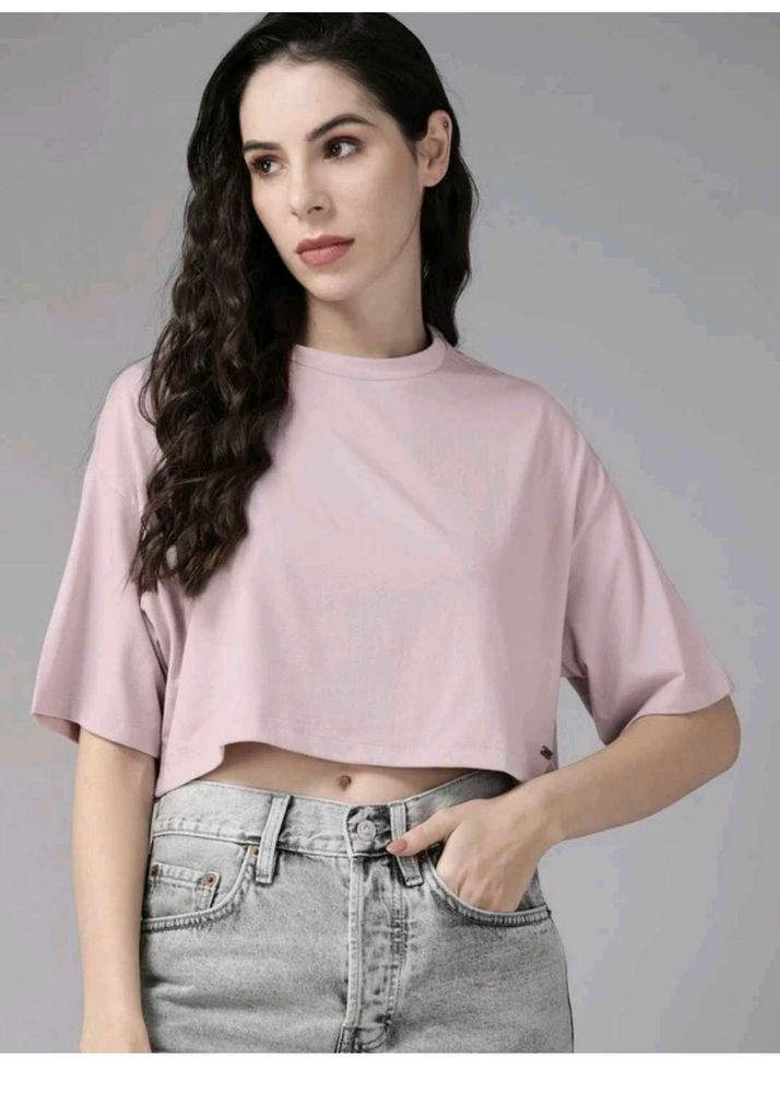 Lavender Cropped Boxy T-Shirt