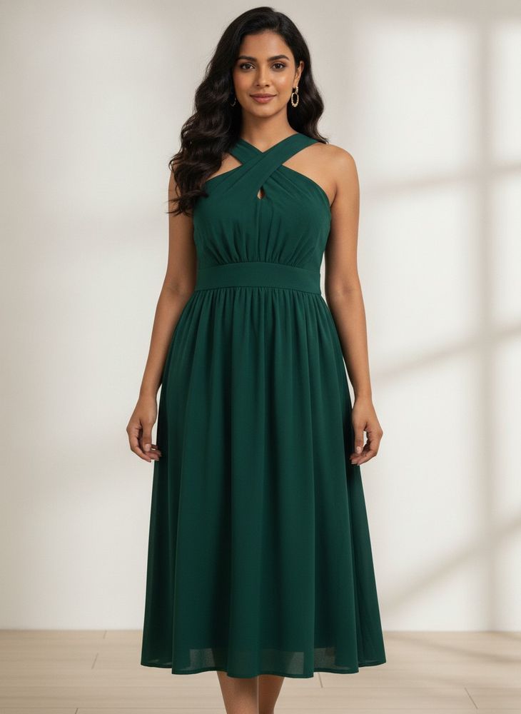 Elegant Green Midi Dress