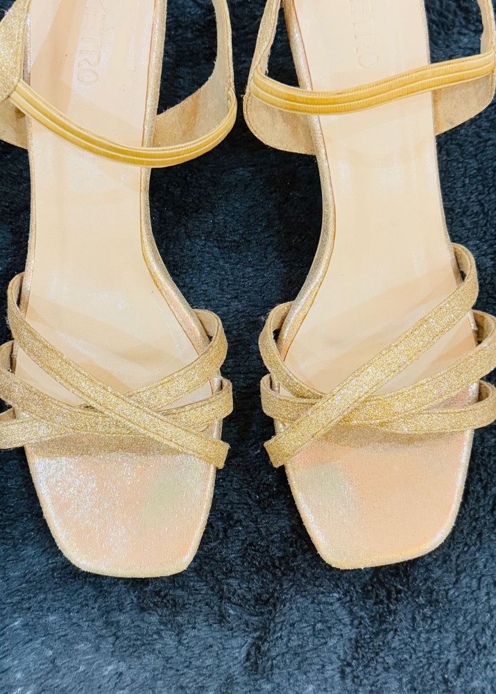 Metro Gold Strappy Heels