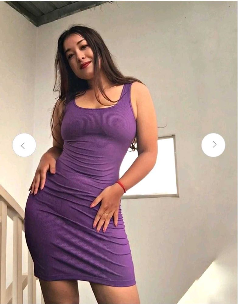 Purple Bodycon Mini Dress  LR-91