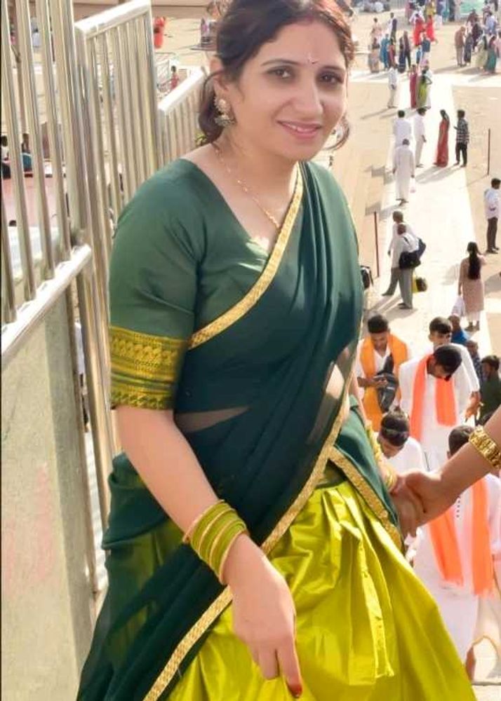 Elegant Dark Green half saree