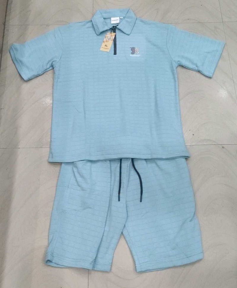 Men's Blue Polo &amp; Shorts Set