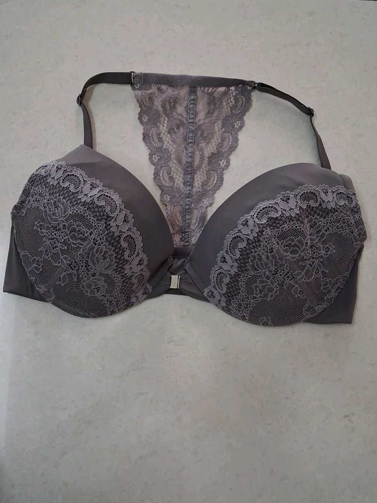 36D Lace Trim Push-Up Bra