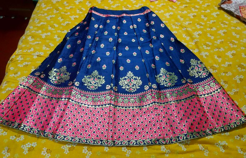 Blue &amp; Pink Brocade Lehenga Choli