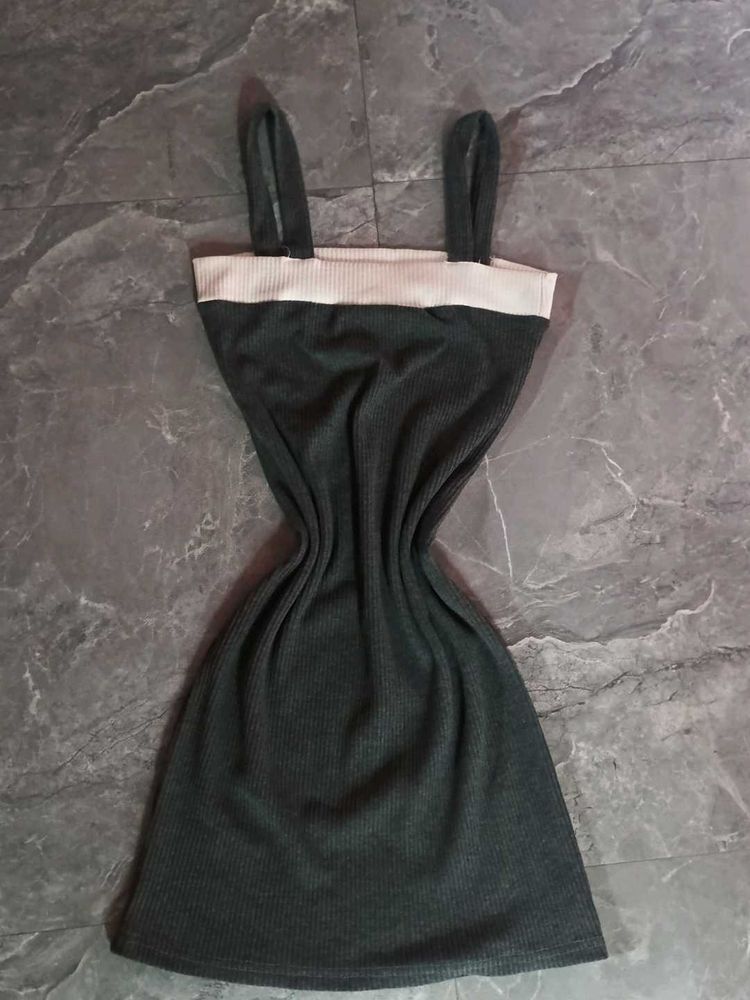 Mini Ribbed Spaghetti Strap Dress