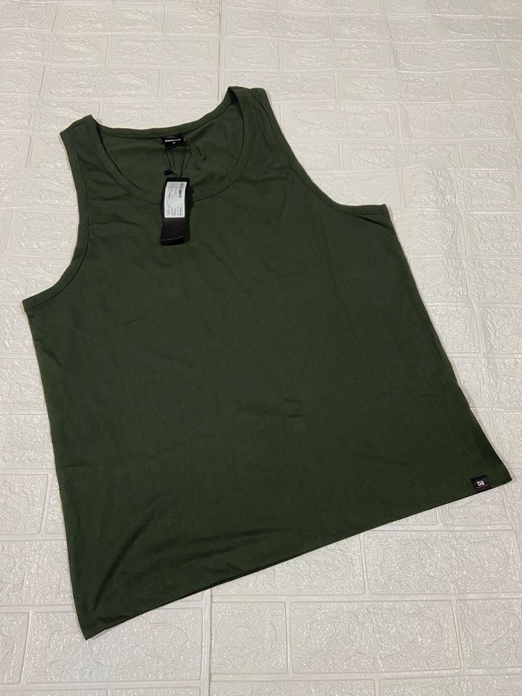 Men green tank top