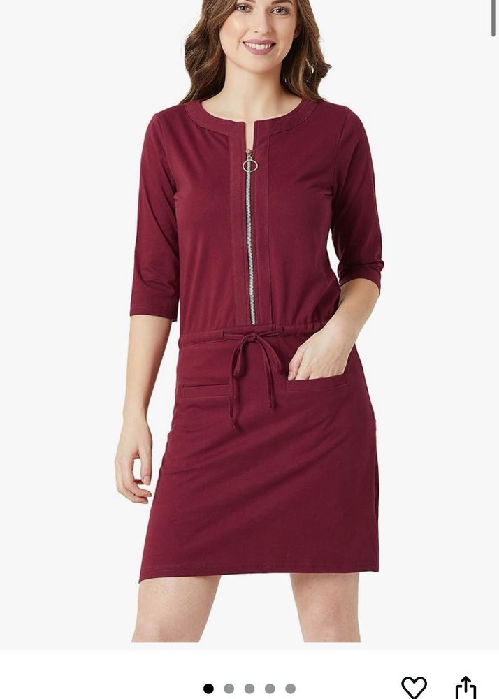 Maroon Casual Dress