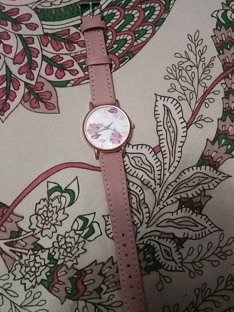Pink Floral Watch with bracelets