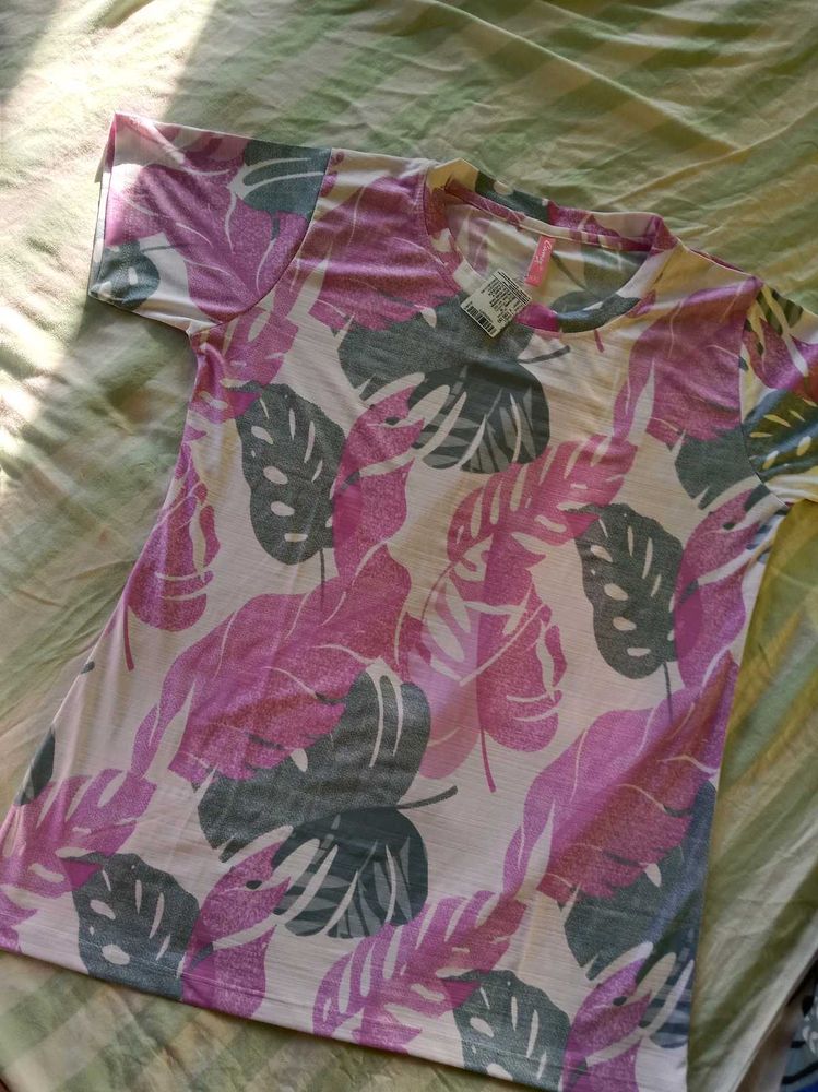 Floral Print Sports T-Shirt
