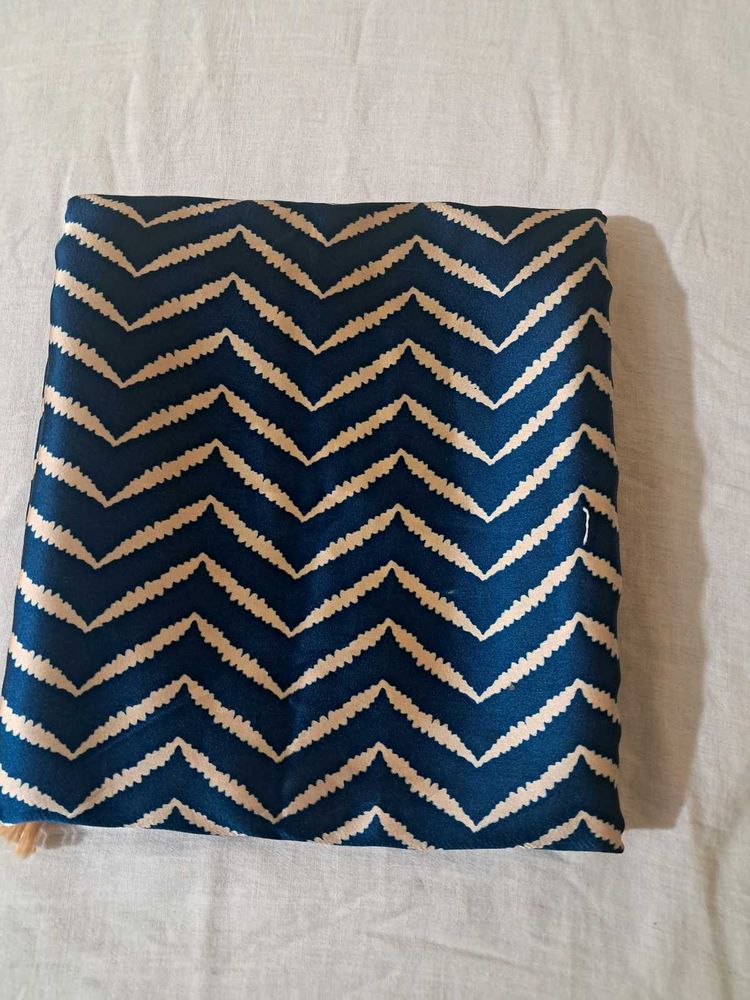 Blue Chevron Print saree