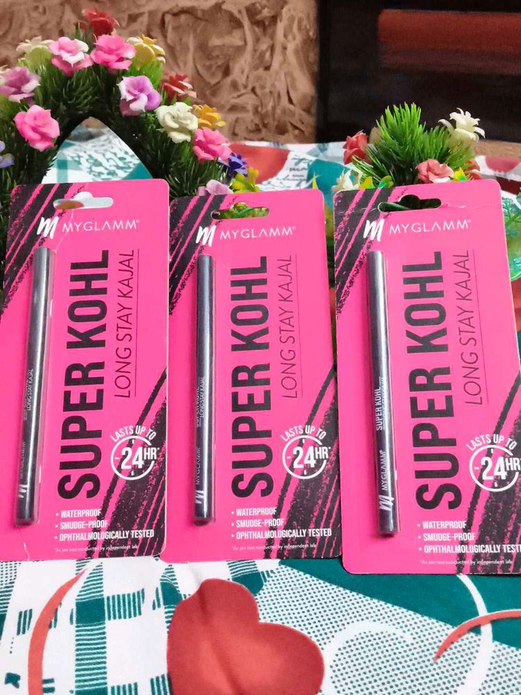 pack of 3 MyGlamm Super Kohl Long Stay Kajal Matte