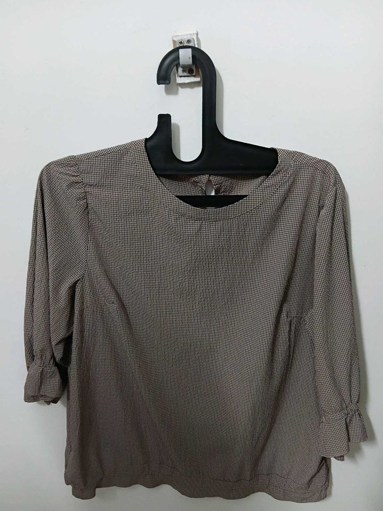 Chic Patterned 3/4 Sleeve Top