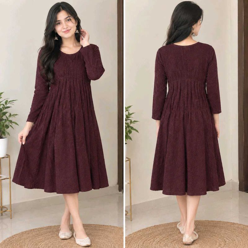 Elegant Maroon Anarkali Dress