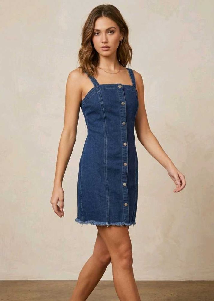 Stylish Denim Button-Up Mini Dress