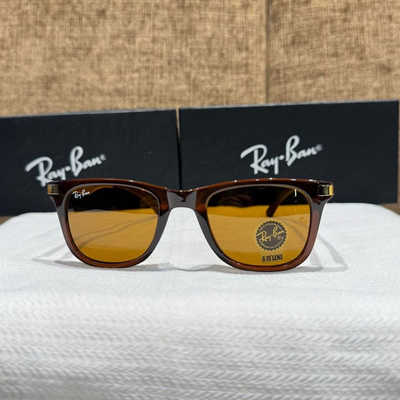 Ray-Ban Sunglasses Brown Frame Amber Lens