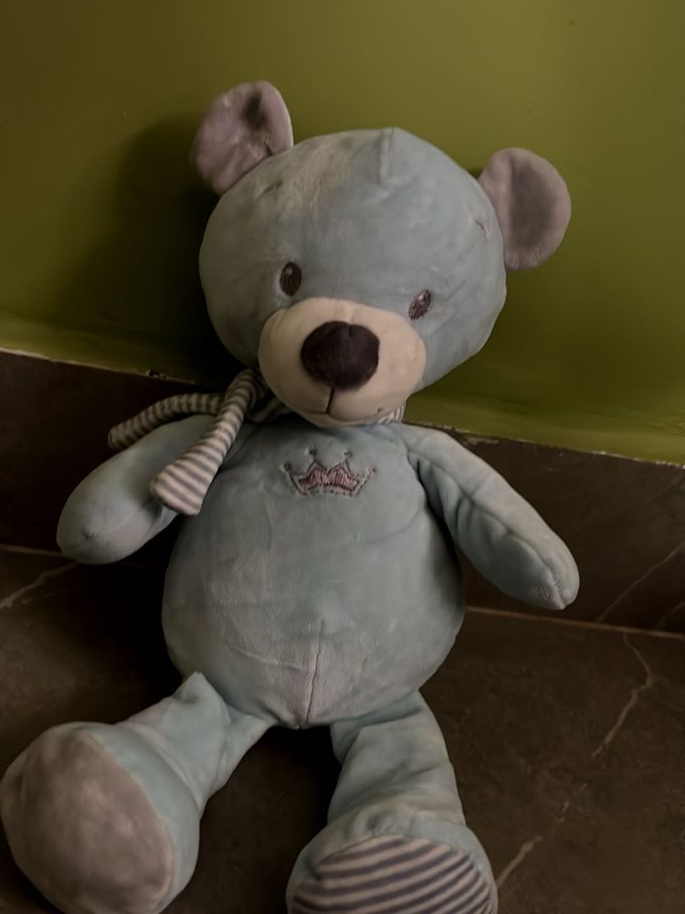 Adorable Blue Teddy Bear Plush Toy